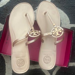 Tory Burch mini miller jelly thong sandal ROSE GOLD